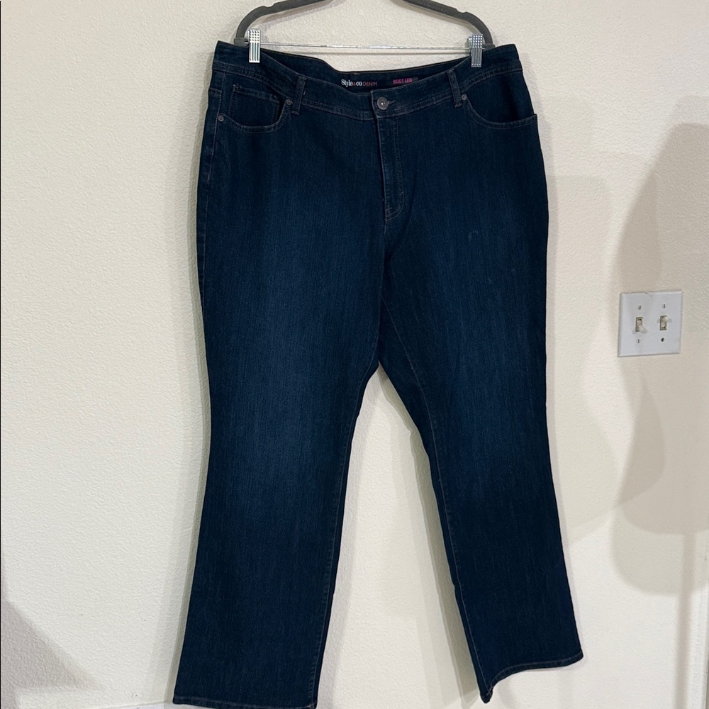 Style and Company Women's Dark Blue Boot Cut Jeans NWOT size 20W